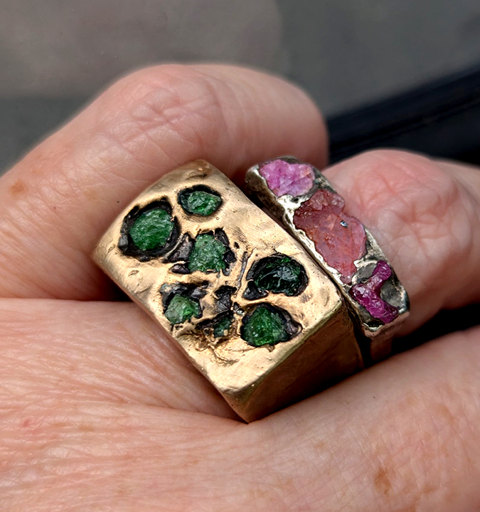 tsavorite garnet ring bronze