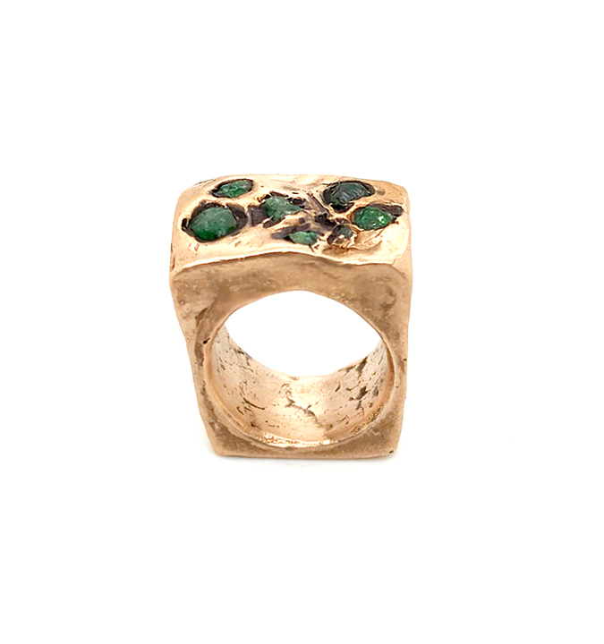 tsavorite garnet ring bronze